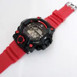 ساعت اسپرت مچی دخترانه پسرانه دیجیتال قرمز مشکی ورزشی ضدآب کرنومتر دار چراغدار تایمر Sport تاریخ شمار ارسال رایگان