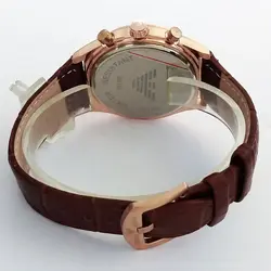 ساعت بندچرمی مردانه ضدآب سه موتور فعال کرنوگراف تاریخ شمار امپریوآرمانی پوست ماری اسپرت ساعت رزگلد ارسال رایگان خاص شیک