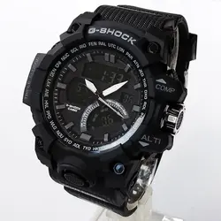 جیشاک ساعت مشکی ساعت مردانه جی شاکG-SHOCK دوزمانه صددرصد ضدآب چراغ دید در شب تاریخ شمار آلارم ارسال رایگان