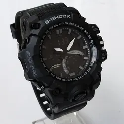 جیشاک ساعت مشکی ساعت مردانه جی شاکG-SHOCK دوزمانه صددرصد ضدآب چراغ دید در شب تاریخ شمار آلارم ارسال رایگان