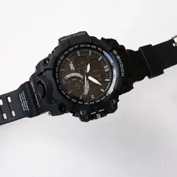 جیشاک ساعت مشکی ساعت مردانه جی شاکG-SHOCK دوزمانه صددرصد ضدآب چراغ دید در شب تاریخ شمار آلارم ارسال رایگان