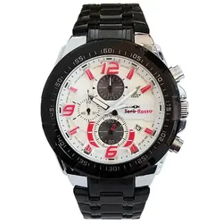 ساعت مچی مردانه کاسیو ادیفیس EDIFICE CASIO بندفلزی سه موتوره فعال کرنوگراف مشکی تاریخ شمار رنگ ثابت.ضد اب