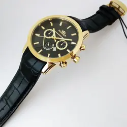 ساعت مردانه الگانس طرح سه موتور تک موتور فعال تاریخ شمار ضدآب موتور ژاپن