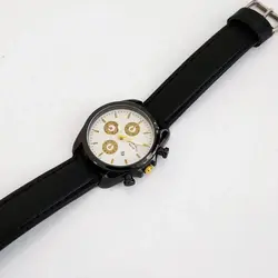 ساعت بندچرم والار WALARطرح سه موتور(تک موتور فعال)ساعت مشکی شیک تاریخ شمار