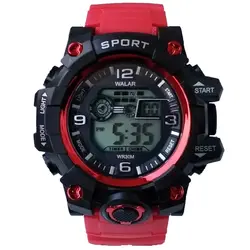 ارسال رایگان ساعت مچی دیجیتال قرمز مشکی اسپرت ضدآب کرنومتر دار چراغدار تایمر باکیفیت Sport تاریخ شمار