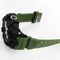 جی شاک G-SHOCKساعت مچی عقربه ای مردانه دو زمانه دیجیتال و آنالوگ ساعت زیتونی اسپرتsport ساعت ضدآب کرنومتر دوموتوره