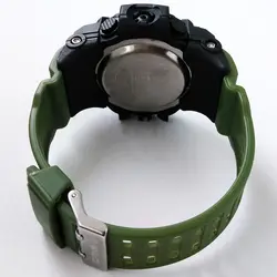 جی شاک G-SHOCKساعت مچی عقربه ای مردانه دو زمانه دیجیتال و آنالوگ ساعت زیتونی اسپرتsport ساعت ضدآب کرنومتر دوموتوره