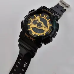 ساعت مچی دوزمانه مردانه امپاور مشکی طلایی براق اسپرت EMPOWER کرنومتر آلارم ضدآب تایمردار دیجیتال و آنالوگ عقربه ایSPORT