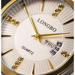 ساعت مچی مردانه اورجینال شرکتی دو تقویم بند استیل ضد اب لانگبو Longbo