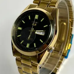 ساعت مچی مردانه دو تقویم سیکو 5 بند استیل موتور ژاپن SEIKO5