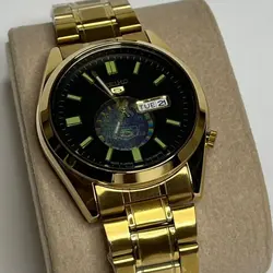 ساعت مچی مردانه دو تقویم سیکو 5 بند استیل موتور ژاپن SEIKO5