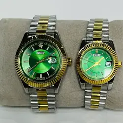 ست زنانه مردانه ساعت مچی دو تقویم قفل اصلی رولکس دی دیت موتور ژاپن ROLEX
