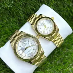 ست زنانه مردانه ساعت مچی دو تقویم قفل اصلی رولکس دی دیت موتور ژاپن ROLEX