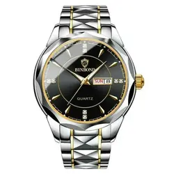 ساعت مچی مردانه اورجینال دو تقویم ضداب رنگ ثابت الماسی بینبند BINBOND