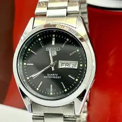 ساعت مردانه دو تقویم شیشه حک دار سیکو5 موتور ژاپن SEIKO 5