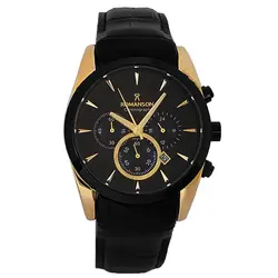 ساعت مچی عقربه‌ای مردانه رومانسون مدل کرنوگراف سه موتورفعال بندچرمی تاریخ شمار کد 37