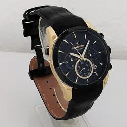 ساعت مچی عقربه‌ای مردانه رومانسون مدل کرنوگراف سه موتورفعال بندچرمی تاریخ شمار کد 37