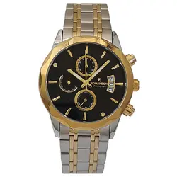 ساعت مچی عقربه‌ای مردانه رومانسون مدل تاریخ شمار کرنوگراف بندفلزی سه موتور فعال رنگ ثابت ضدآب کد ROMANC 90