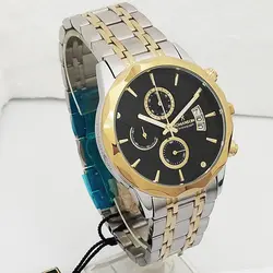 ساعت مچی عقربه‌ای مردانه رومانسون مدل تاریخ شمار کرنوگراف بندفلزی سه موتور فعال رنگ ثابت ضدآب کد ROMANC 90