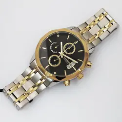 ساعت مچی عقربه‌ای مردانه رومانسون مدل تاریخ شمار کرنوگراف بندفلزی سه موتور فعال رنگ ثابت ضدآب کد ROMANC 90