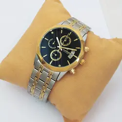 ساعت مچی عقربه‌ای مردانه رومانسون مدل تاریخ شمار کرنوگراف بندفلزی سه موتور فعال رنگ ثابت ضدآب کد ROMANC 90