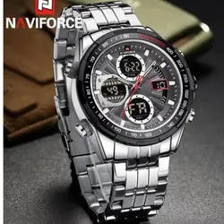 نیوی فورس دوزمانه مردانه NF9197 الارم کرنومتر تقویم