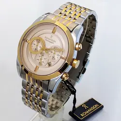 ساعت مچی عقربه‌ای مردانه رومانسون مدل بندفلزی ضدآب کرنوگراف سه موتور تاریخ شمار کد GL