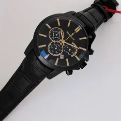 ساعت مچی عقربه‌ای مردانه رومانسون مدل کرنوگراف سه موتورفعال بندچرمی تاریخ شمار کد 29