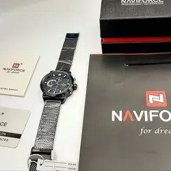 نیوی فورس9068 سه موتوره فول تایم تقویم روز شمار .هفته شمار.نمایشگر روزو شب