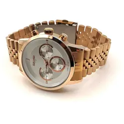 SIEKOساعت فول تایم تمام استیل ضد حساسیت موتورژاپن تقویم روز شمار نمایشگر روز و شب