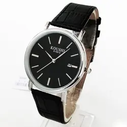 ساعت مچی عقربه‌ای مردانه مدل بندچرم پوست ماری تاریخ شمار کد 2