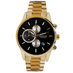 ساعت مچی عقربه‌ای مردانه رومانسون مدل بندفلزی کرنوگراف سه موتور تاریخ شمار کد RM70