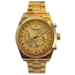 ساعت مچی عقربه‌ای مردانه دیزل مدل بندفلزی تاریخ شمار سه موتور فعال کرنوگراف ضدآب کد 041