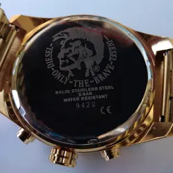 ساعت مچی عقربه‌ای مردانه دیزل مدل بندفلزی تاریخ شمار سه موتور فعال کرنوگراف ضدآب کد 041