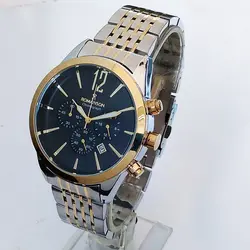 ساعت مچی عقربه‌ای مردانه رومانسون مدل بندفلزی ضدآب کرنوگراف سه موتور تاریخ شمار کد ROM47