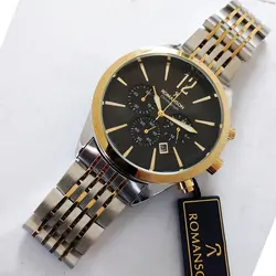 ساعت مچی عقربه‌ای مردانه رومانسون مدل بندفلزی ضدآب کرنوگراف سه موتور تاریخ شمار کد ROM47