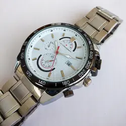 ساعت مچی عقربه‌ای مردانه مدل بندفلزی تاریخ شمار کد 500