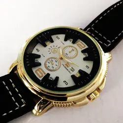 ساعت مچی عقربه‌ای مردانه مدل بندجیر تاریخ شمار کد GOLD456/01