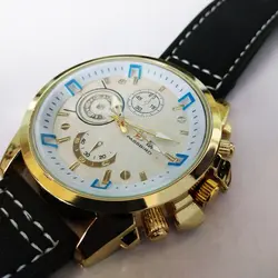 ساعت مچی عقربه‌ای مردانه مدل بندجیر تاریخ شمار کد D2110