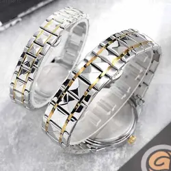 ست ساعت مچی عقربه ای زنانه و مردانه مدل الماسی دو تقویم 107