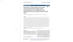 Evaluation of water quality and human risk assessment due to heavy metals in groundwater around Muledane area of Vhembe District, Limpopo Province, South Africa