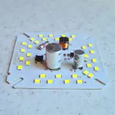 چیپ ال ای دی 30 وات ماژول دی او بی 2خازنه رنگ سفید مهتابی مناسب جهت تعمیر لامپ. chip led dob 30w 220v ccc