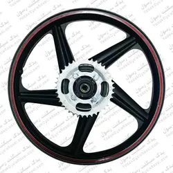 رینگ اسپرت جلو و عقب کامل مدل 5 پره ترمز کاسه ای - یدک سیکلت رسول