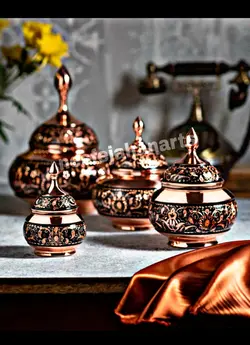 قندان مسی طرح الماس تراش