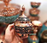 قندان مسی طرح الماس تراش