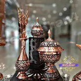 قندان مسی طرح الماس تراش