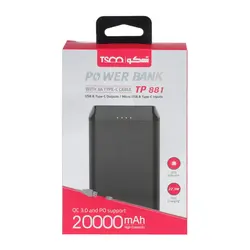 پاوربانک (PD و فست شارژ) تسکو 20000 میلی آمپر مدل TP 881