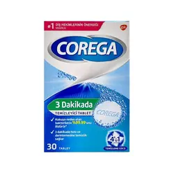 قرص تمیز کننده دندان مصنوعی کورگا مدل Dakikada 3 بسته 30 عددی | فروشگاه کالای پزشکی حکیم