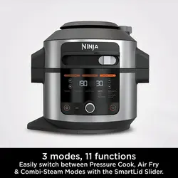مولتی کوکر برند Ninja|مدل OL550UK|گریل| پخت| 11 در 1| 6 لیتری| اجاق گاز فشار الکتریکی | سرخ کن بدون روغن|SmartLid| ارسال 10 الی 20 روز کاری | ایپسند| خرید از آمازون | خرید آسان از امارات و امریکا