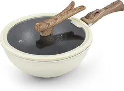 قابلمه برند COOKLOVER|مدل Nonstick Die cast |با درب شیشه ای | نچسب|ضد خش |آلومینیومی | ماهیتابه های سرخ کردنی|11 اینچی | کرم سفید|ارسال 15 الی 20 روزکاری | ایپسند| خرید از آمازون | خرید آسان از امارات و امریکا